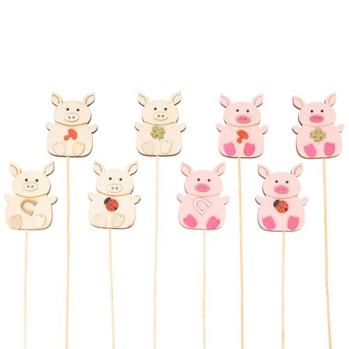 Décoration florale en forme de petit cochon, en bois, 31 cm, lot de 16. acheter | Floristik24.be