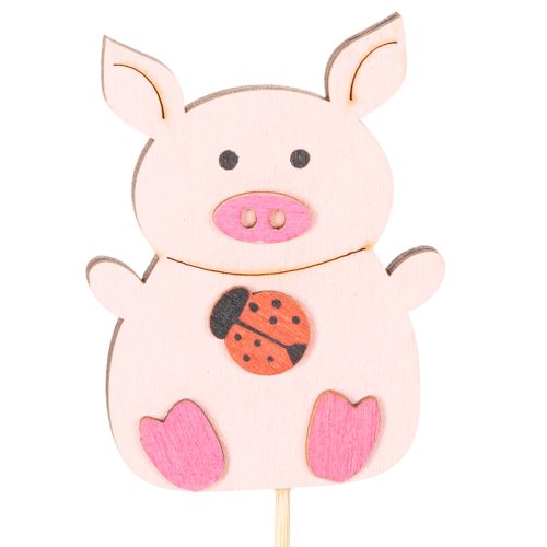 Décoration florale en forme de petit cochon, en bois, 31 cm, lot de 16. | Floristik24.be