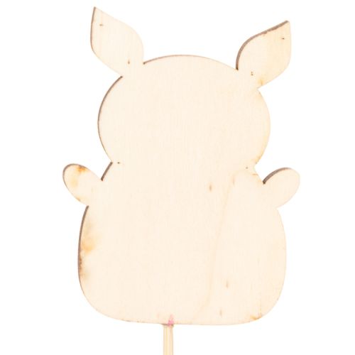 Décoration florale en forme de petit cochon, en bois, 31 cm, lot de 16. | Floristik24.be
