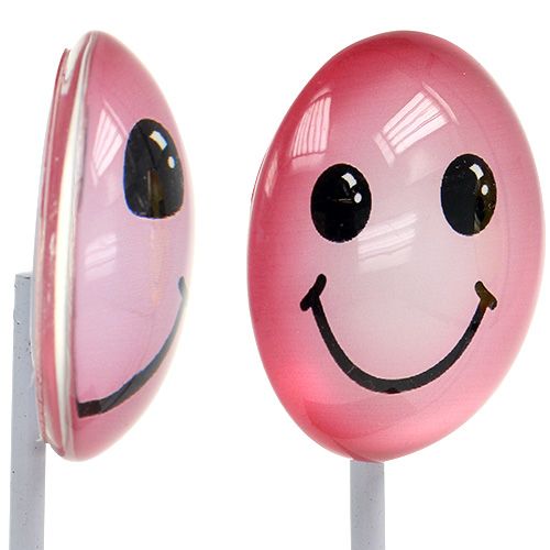Floristik24 Déco emoticon sur stick couleurs assorties 3.5cm 8pcs