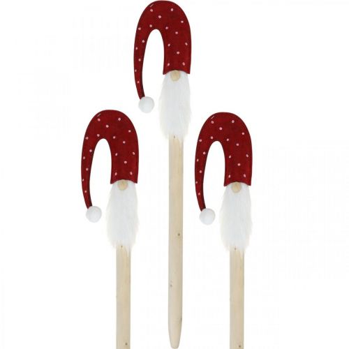 Floristik24 Nain de Noël, nain de jardin, décoration de Noël en bois L51cm 3pcs