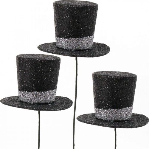 Nouvel An déco cylindre chapeau bouchon déco paillettes 5cm  12pcs-07360