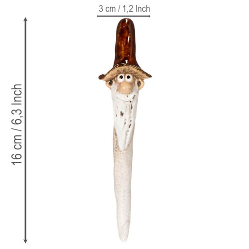 Figurine décorative de nain de jardin pour pots de fleurs, 16 cm, lot de 2 | Floristik24.be