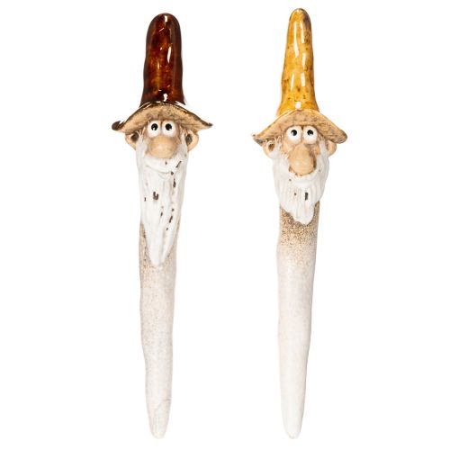 Figurine décorative de nain de jardin pour pots de fleurs, 16 cm, lot de 2 | Floristik24.be