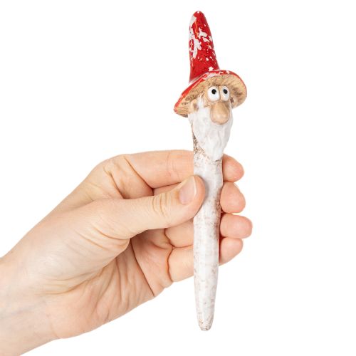 Figurine de nain à coller, avec longue barbe et chapeau champignon, décoration, 17 cm, 2 pièces | Floristik24.be