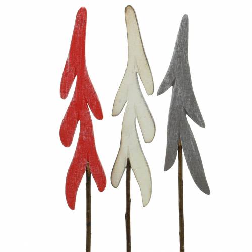 Floristik24 Bouchons décoratifs sapin rouge / gris / blanc H42cm 6pcs