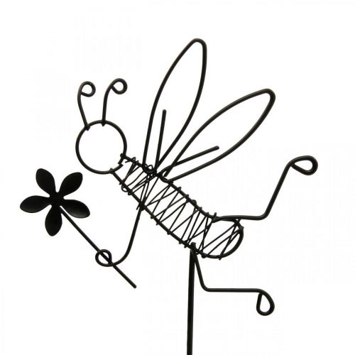 Article Bouchon de fleur en métal décoration abeille noir 8,5cm 4 pcs