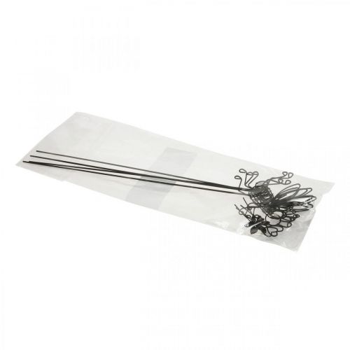 Article Bouchon de fleur en métal décoration abeille noir 8,5cm 4 pcs