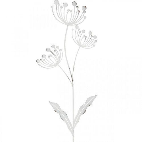 Décoration printanière, prise déco fleur shabby chic blanc, argent L87cm W18cm