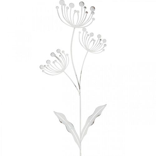 Floristik24 Décoration printanière, prise déco fleur shabby chic blanc, argent L87cm W18cm