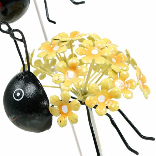 Floristik24 Bouchon de jardin fleur coccinelle rouge, jaune assorti 2pcs