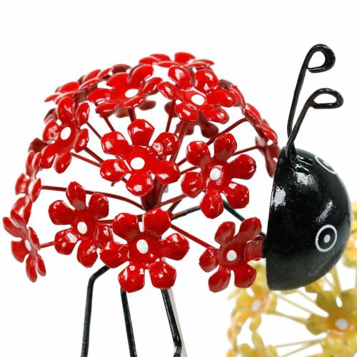 Floristik24 Bouchon de jardin fleur coccinelle rouge, jaune assorti 2pcs