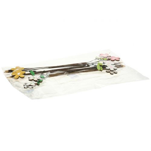 Article Bouchon décoratif fleur en bois H44cm 6 pcs