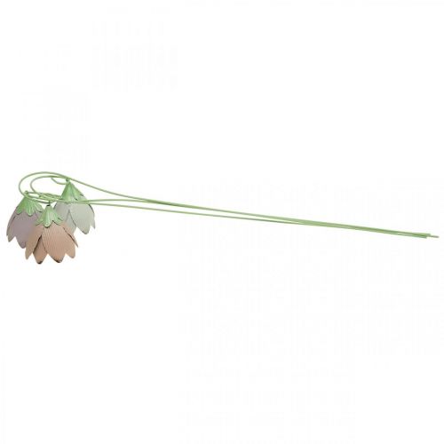 Floristik24 Tuteurs de jardin métal fleurs décoratives rose violet blanc L58cm 3pcs