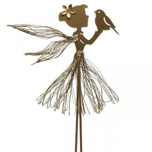 Piquet de jardin elfe en métal pour lit de jardin or 16,5 × 15 cm