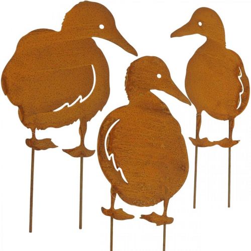 Article Piquet de jardin patiné canards H33cm/35cm/37cm lot de 3