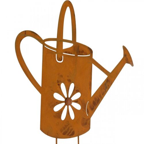 Floristik24 Bouchon fleur arrosoir, bouchon de jardin en métal, décor rouille L39cm