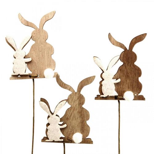 Article Bouchon fleur lapin bouchon décoratif fil de bois 5.5x0.5x7cm 12pcs