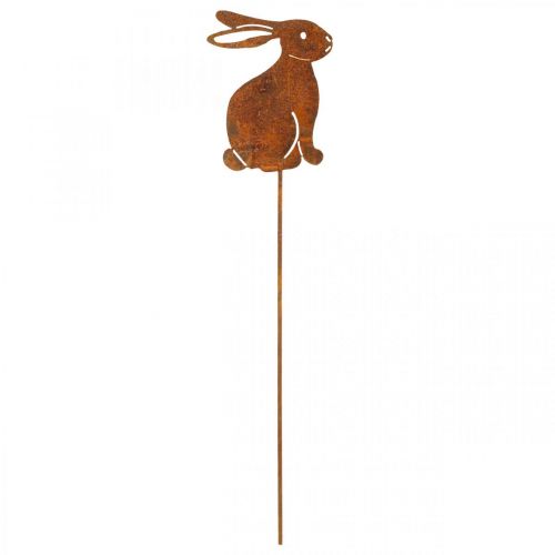 Floristik24 Décoration de jardin rouille Lapin de Pâques fleur plug métal 7×9cm
