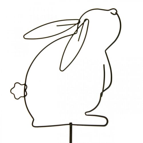 Floristik24 Piquets de jardin Lapin en métal Noir Piquets de lit 9,5–11 cm 6pcs