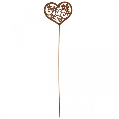Article Bouchon fleur coeur décoration jardin patine Saint Valentin 10×8.5cm