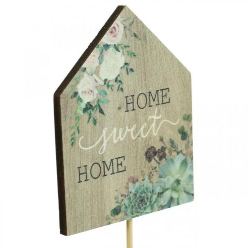 Floristik24 Bouchons à fleurs en bois décoration Home Sweet Home 6,5x7,5cm 18 pcs