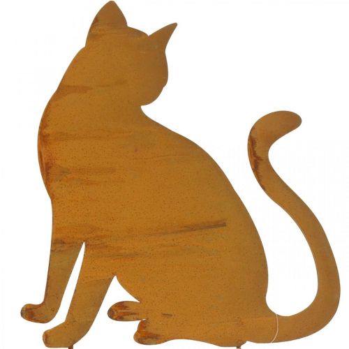 Article Piquet de Jardin Patiné pour Chat Rétro H41.5cm