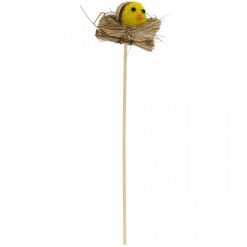 Article Bouchon décoratif poussins dans le nid Décoration de Pâques à coller Ø6cm 6 pcs