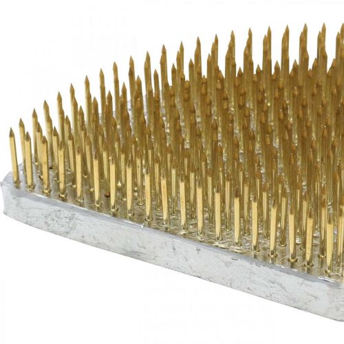 Article Kenzan Quart de cercle Pique-fleurs Laiton argenté 80×80mm