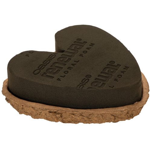 Cœur en mousse florale OASIS® Renewal® Biolit® 18 cm (2 pièces)