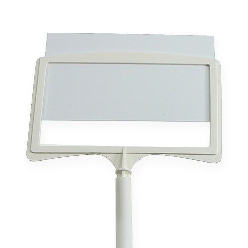 Floristik24 Etiquettes échangeables pour plantes Blanc Incliné 53cm 10pcs