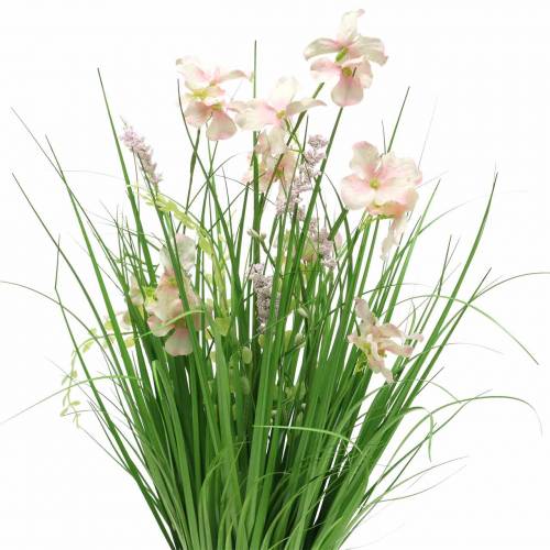 Floristik24 Bouquet sur pied déco avec fleurs des prés roses artificielles 51cm