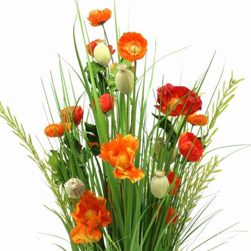 Floristik24 Bouquet décoratif sur pied coquelicot artificiel orange H77cm
