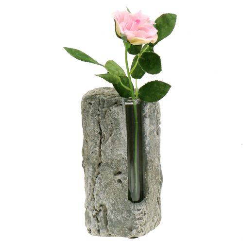 Floristik24 Vase en béton avec tube à essai H15cm 3pcs