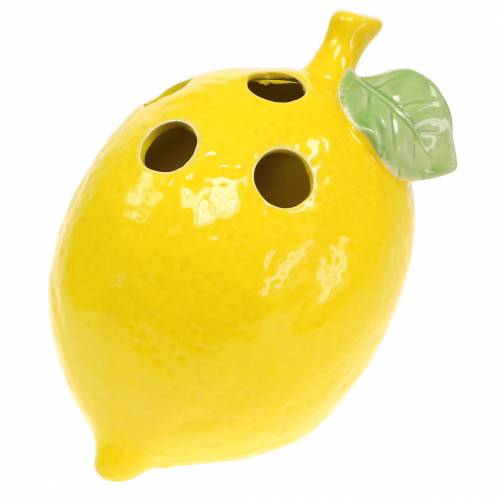 Floristik24.be Vase en faïence jaune citron 15cm