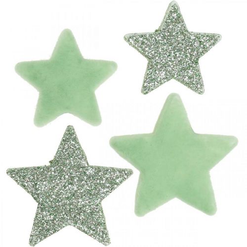 Floristik24 Décoration à parsemer Étoiles de Noël étoiles à parsemer vert Ø4/5cm 40p