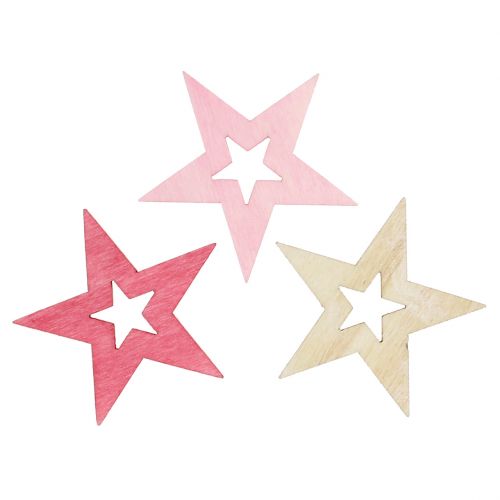 Floristik24 Étoiles à disperser rose, rose, naturel 4cm 72 pcs