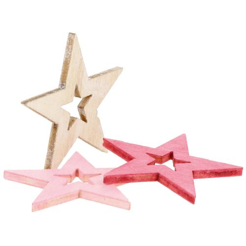Floristik24 Étoiles à disperser rose, rose, naturel 4cm 72 pcs