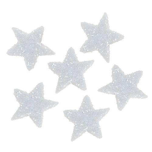 Floristik24 Star Glitter 1,5cm à saupoudrer blanc 144pcs