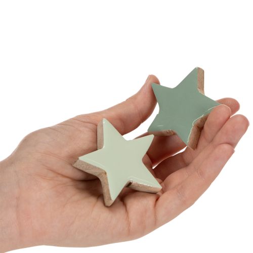 Ensemble de 9 étoiles décoratives en bois pour table et rebord de fenêtre, 5 cm. | Floristik24.be