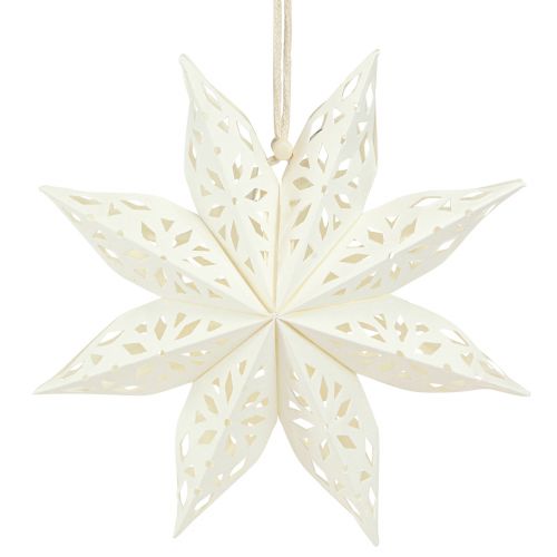 Floristik24 Papier à suspendre décoratif étoile flocon de neige en blanc Ø20cm 6 pcs