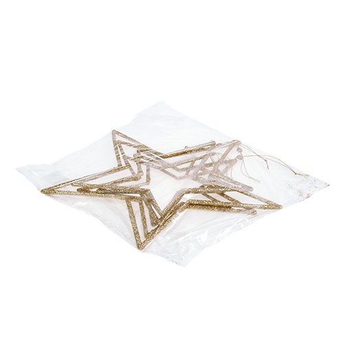 Floristik24 Ensemble d'étoiles pour suspendre l'or, mica 17-32cm