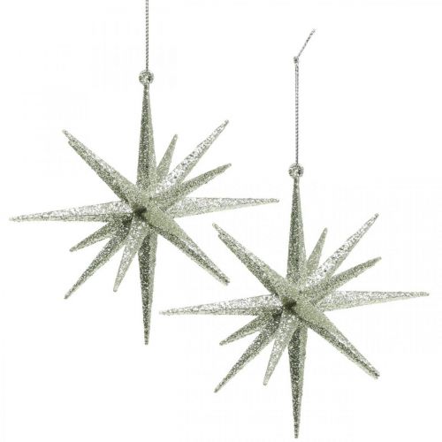 Floristik24 Décoration de Noël étoile à suspendre champagne Ø15cm 4pcs