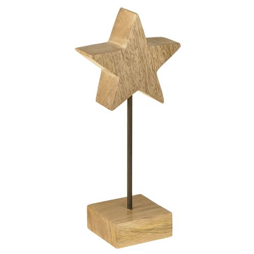 Étoile en bois naturel à poser H23cm 2 pcs