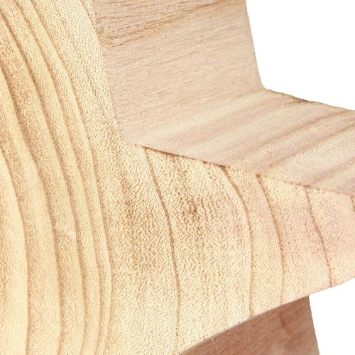 Article Étoile en bois de poinsettia Paulownia sur socle H48cm