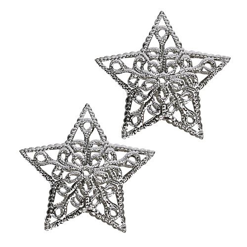 Floristik24 Étoile en métal argenté 6cm 20 pcs