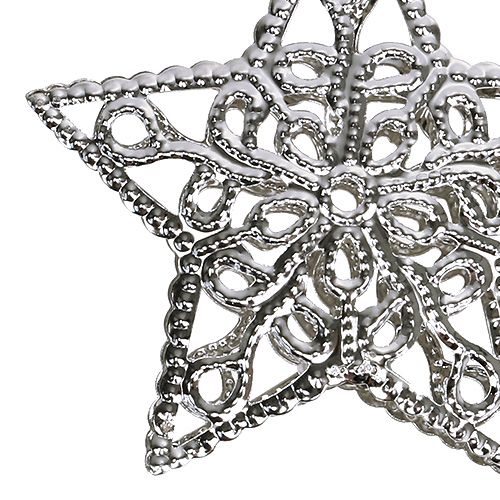 Article Étoile en métal argenté 6cm 20 pcs