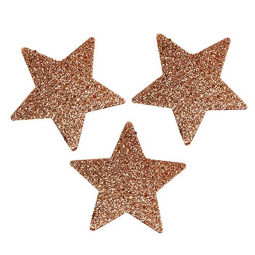 Floristik24 Etoiles cuivre 6,5cm avec mica 36pcs