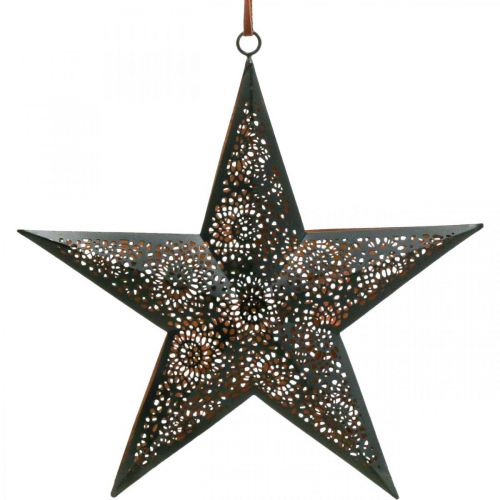Article Suspension de Noël étoile étoile en métal noir H25,5cm