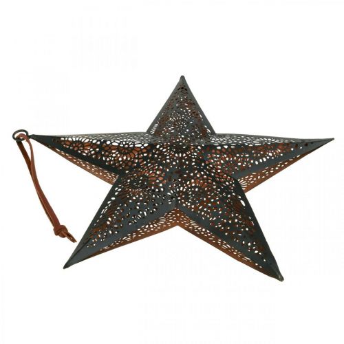 Article Suspension de Noël étoile étoile en métal noir H25,5cm